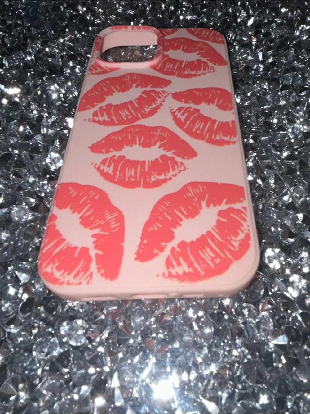 Pink Lip Print Phone Case - Women Accessories